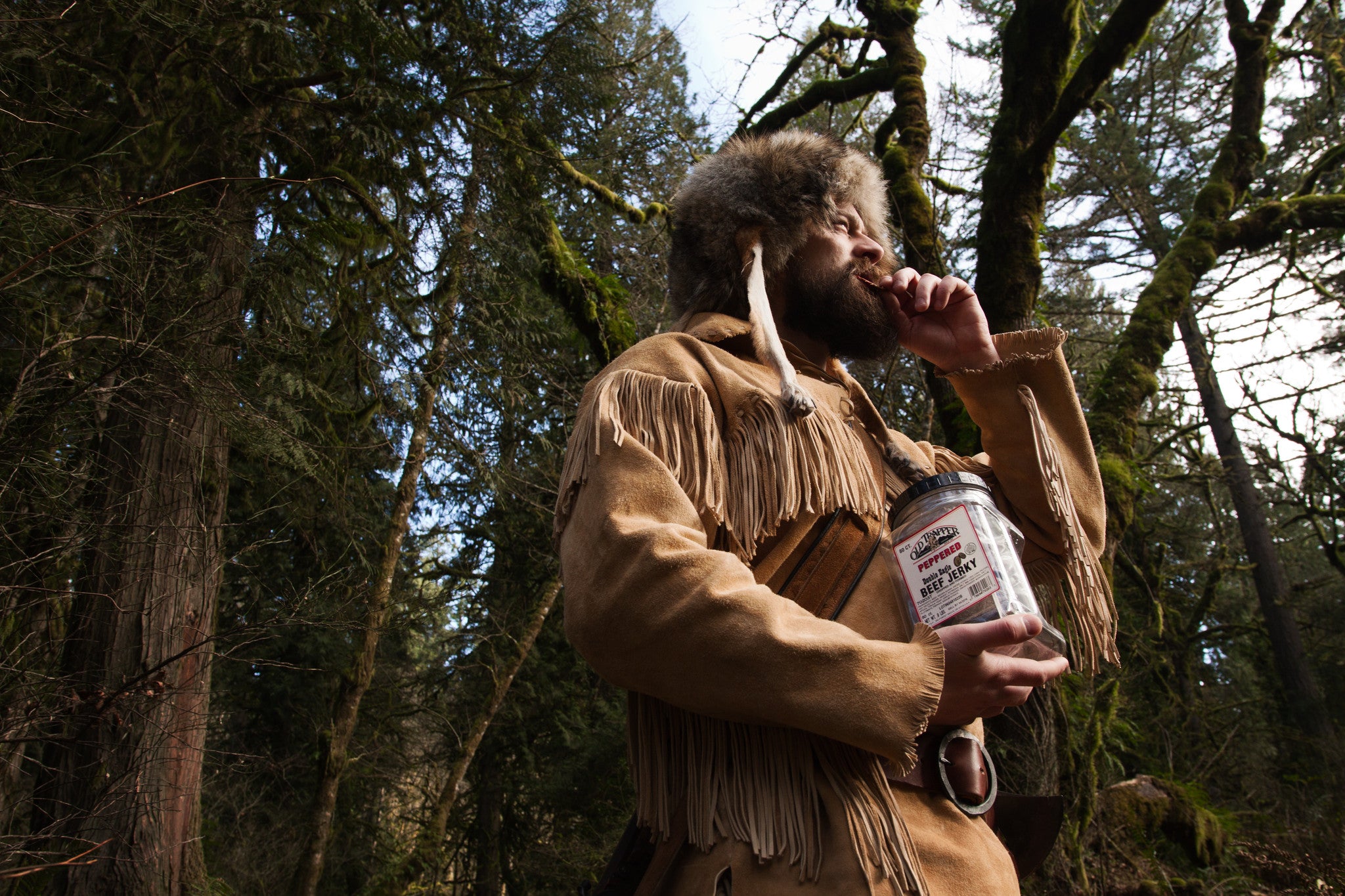 Old Trapper Eating Double Eagle Image